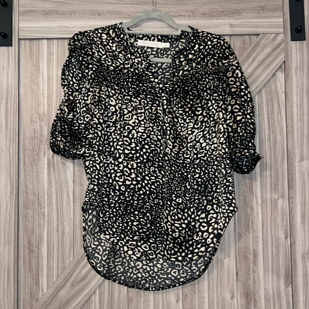 24. BISHOP & YOUNG cheetah print satin blouse